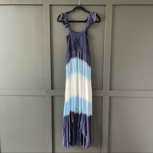 Raviya blue tie dye high low maxi